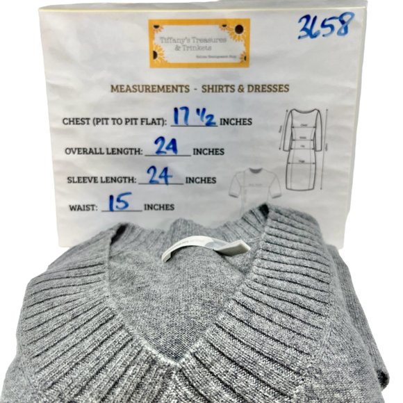 Classiques Entier Cashmere Sweater Womens Small Gray Long Sleeve - Picture 8 of 8